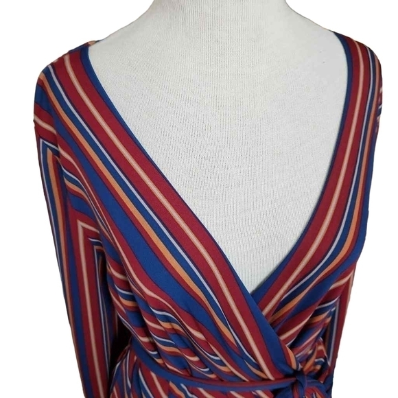 Ann Taylor Striped V-neck Blouse - Picture 2 of 7